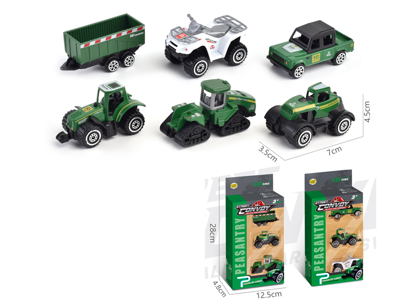 3Pcs Alloy Slide Farmer'S Cart