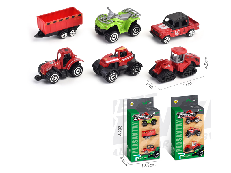 3Pcs Alloy Slide Farmer'S Cart