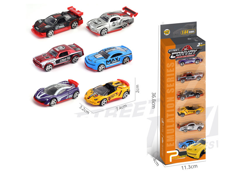 6PCS Alloy Slide Supercar