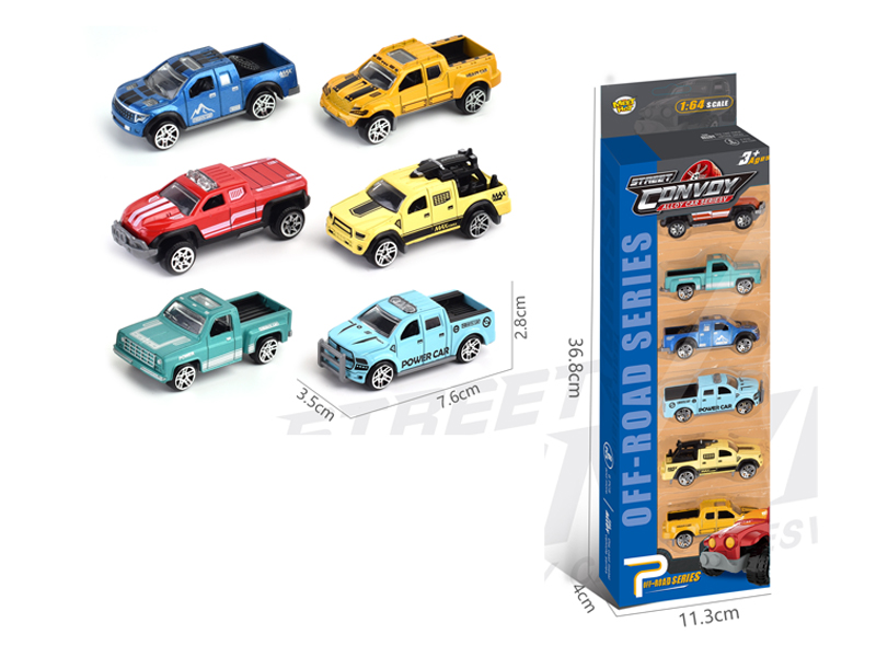 6PCS Alloy Slide Pickup Truck