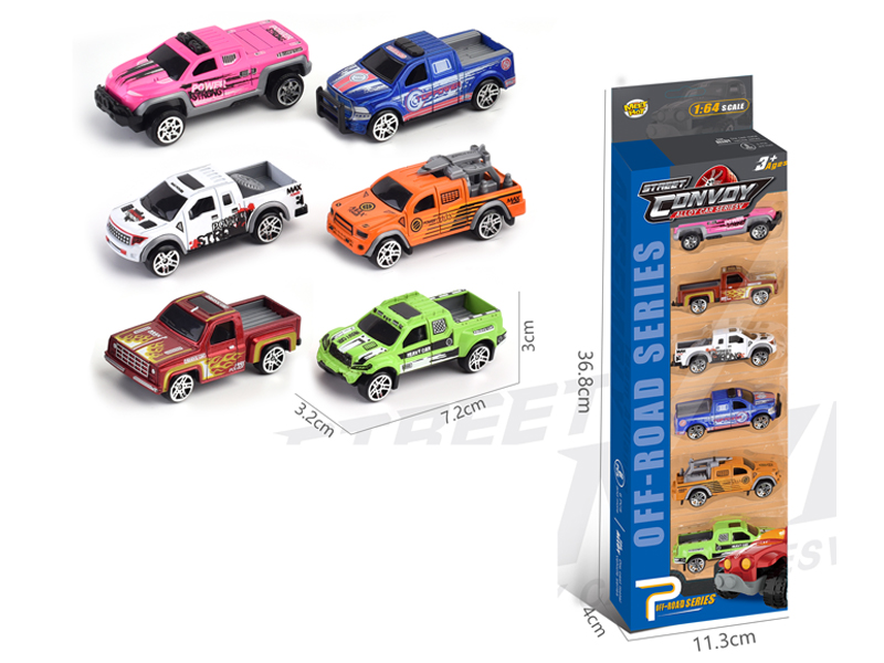 6PCS Alloy Slide Pickup Truck