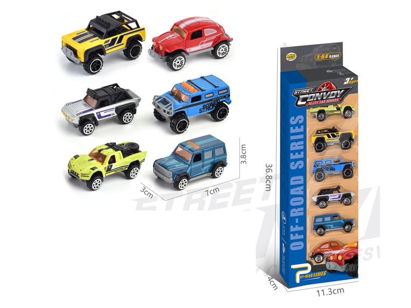 6PCS Alloy Slide Off-Road Vehicle