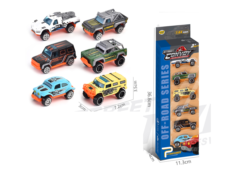 6PCS Alloy Slide Off-Road Vehicle