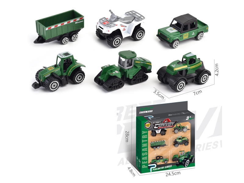 6PCS Alloy Slide Farmer'S Cart