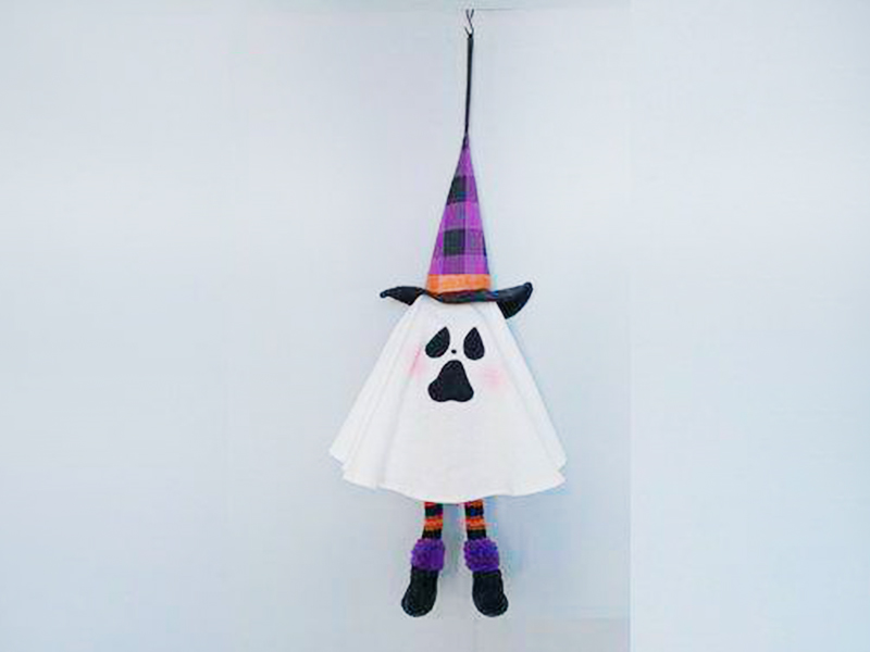 (Light Control)Singing And Kicking Legs White Ghost Ornament