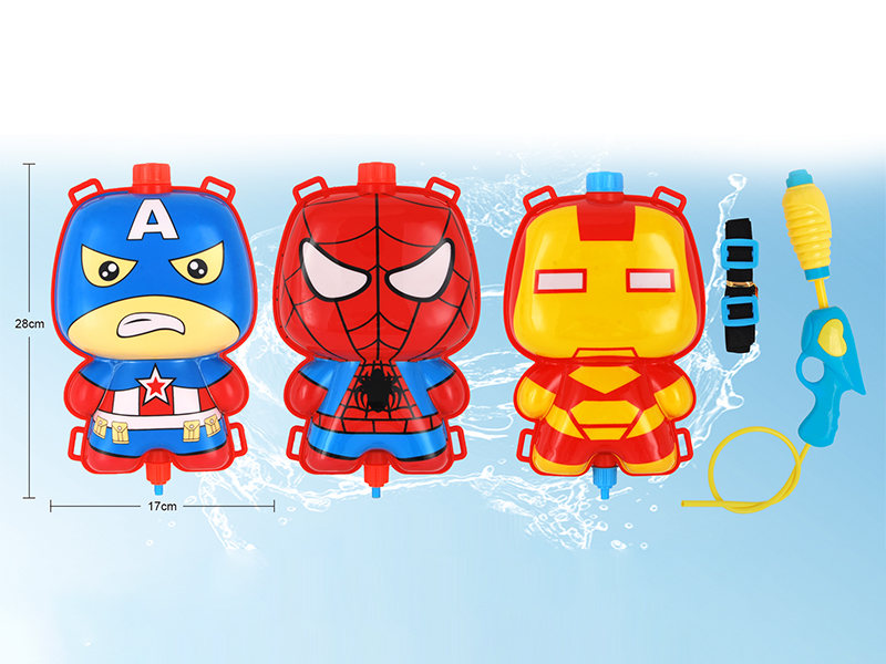 Backpack Water Gun (Spider Man, Iron Man, Captain Of The United States, Mixed)