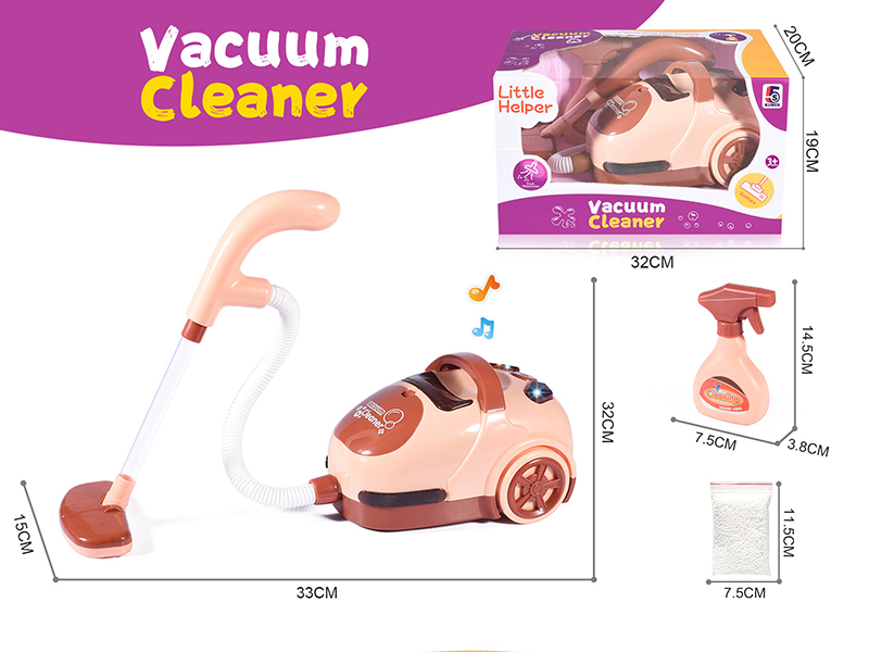 Brown B/O Vacuum Cleaner With Light And Music