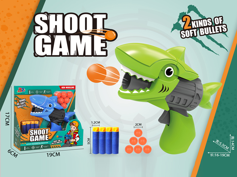 Shark Two In One Soft Bullet Gun+Table Tennis Gun