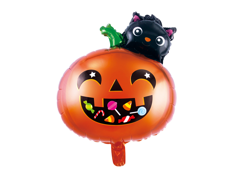 50Pcs Aluminum Pumpkin Cat Balloon