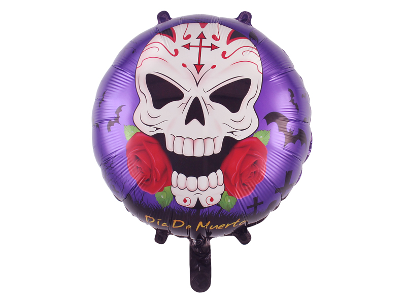 50Pcs Aluminum Chuangmei 18 Inch Rose Skull Balloon