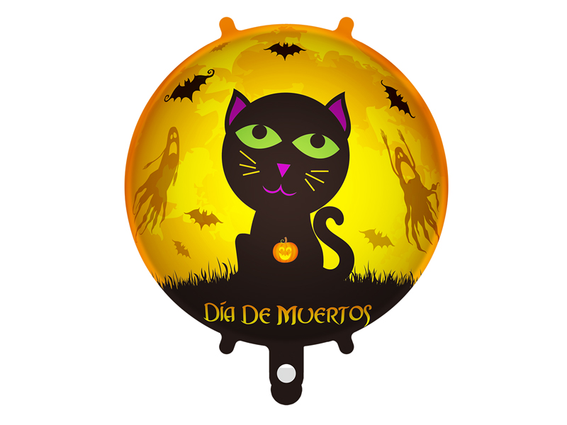 50Pcs Aluminum Chuangmei 18 Inch Round Black Cat Balloon