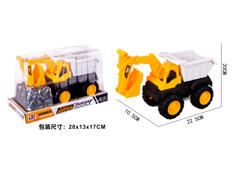 Slide Solid Color Engineering Vehicle (Excavator/Truck)