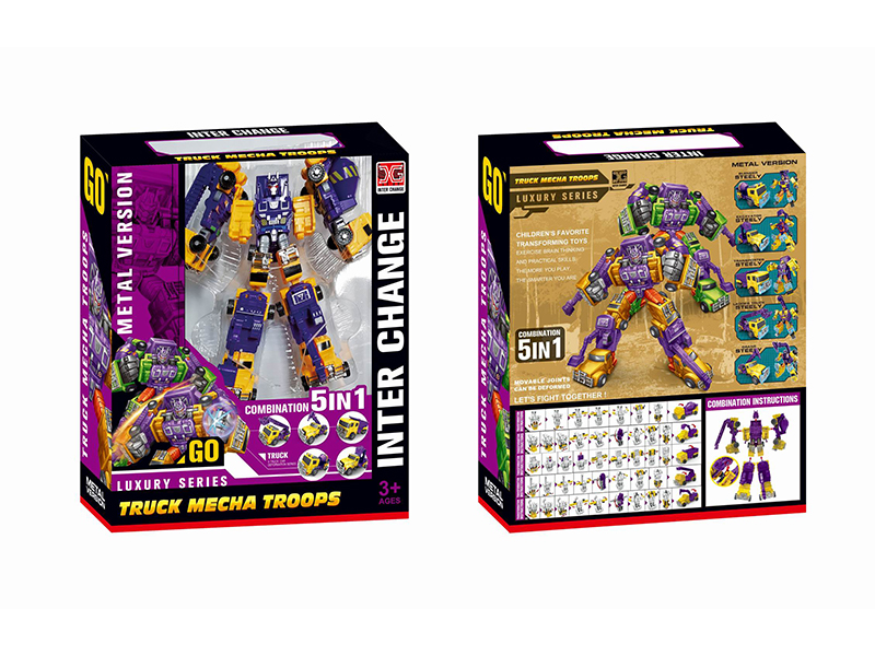 5 In 1 Deformation Robot Of Alloy Engineering Vehicle Team