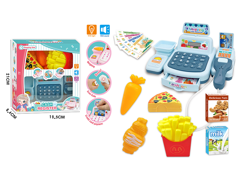 Simulated Cash Register With Light And Sound(Blue)