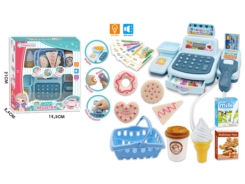 Simulated Cash Register With Light And Sound(Blue)