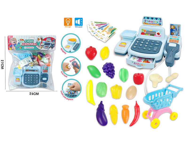 Simulated Cash Register With Light And Sound(Blue)