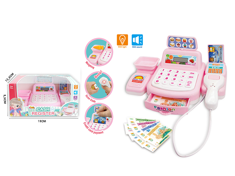 Simulated Cash Register With Light And Sound(Pink)