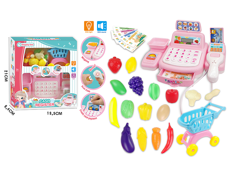 Simulated Cash Register With Light And Sound(Pink)