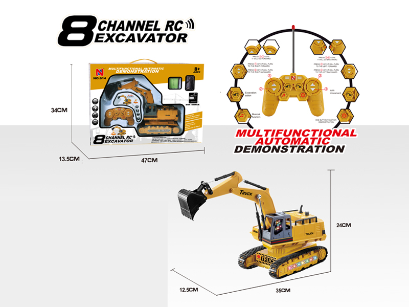 8Ch R/C Simulated Crawler Excavator