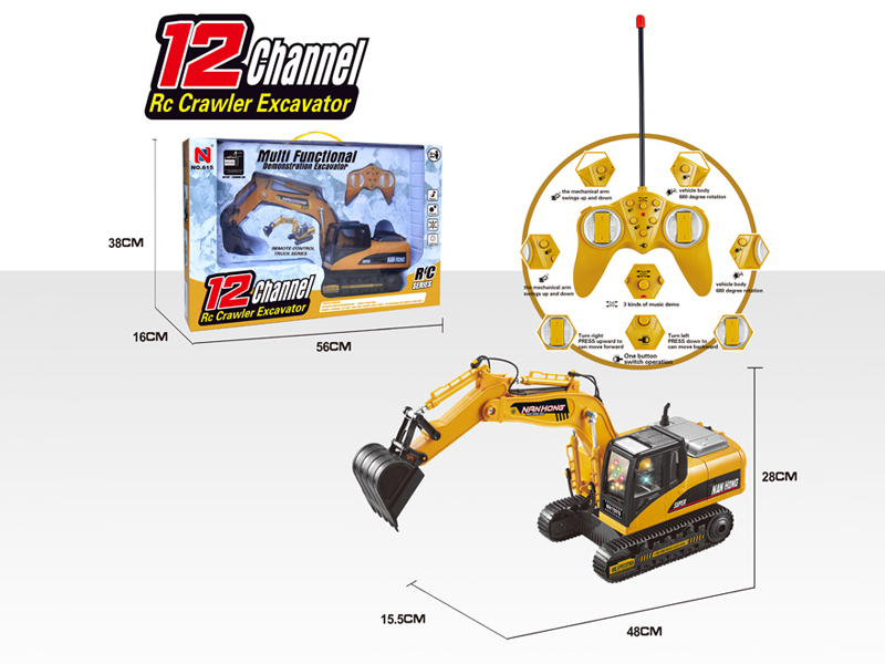 12Ch R/C Simulated Crawler Excavator