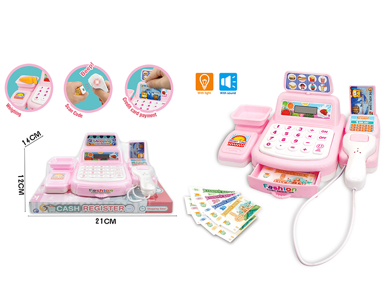 Simulated Cash Register With Light And Sound(Pink)