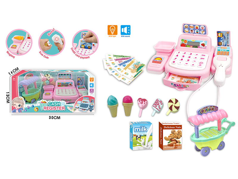 Simulated Cash Register With Light And Sound(Pink)
