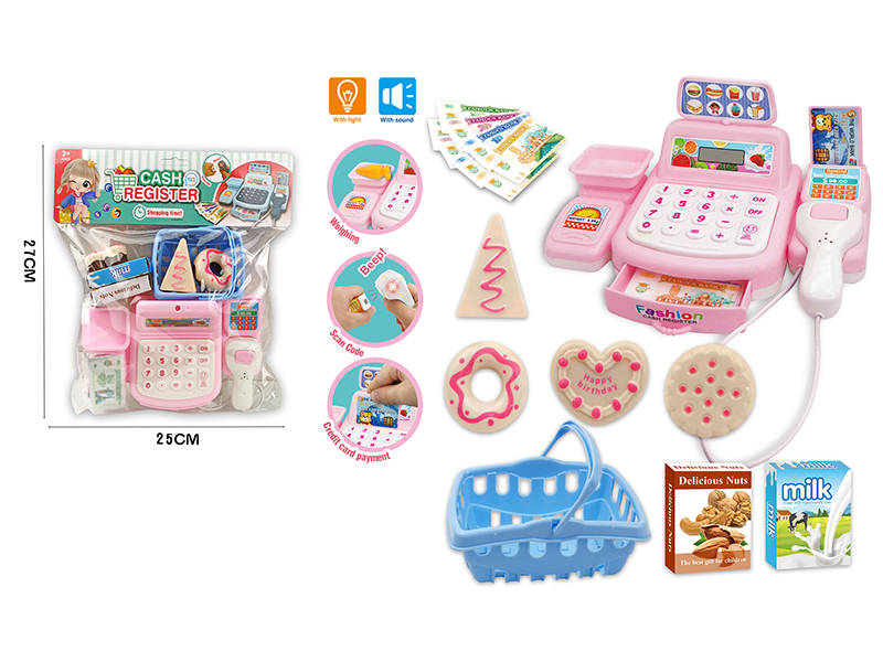 Simulated Cash Register With Light And Sound(Pink)