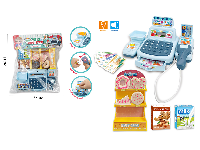 Simulated Cash Register With Light And Sound(Blue)