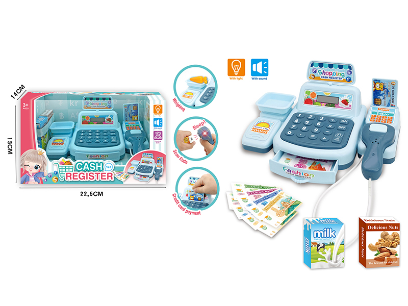 Simulated Cash Register With Light And Sound(Blue)
