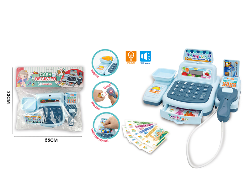 Simulated Cash Register With Light And Sound(Blue)