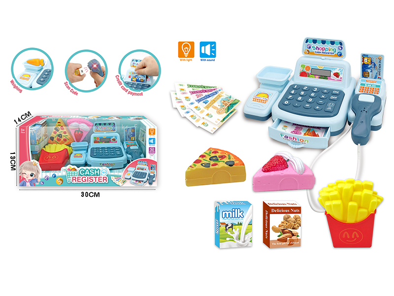 Simulated Cash Register With Light And Sound(Blue)