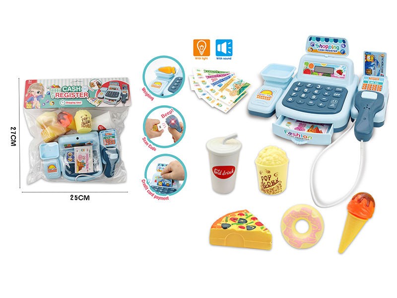 Simulated Cash Register With Light And Sound(Blue)