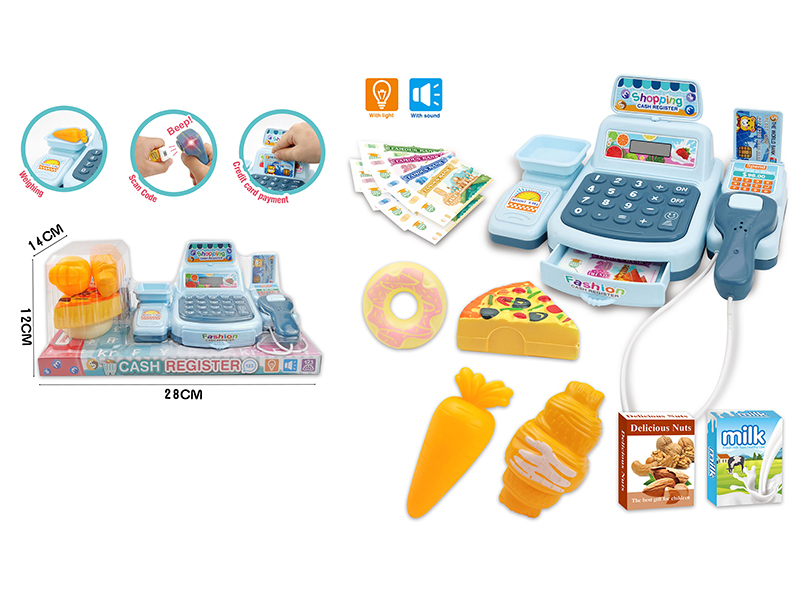 Simulated Cash Register With Light And Sound(Blue)