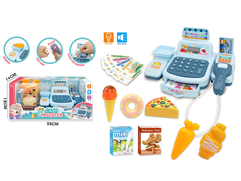 Simulated Cash Register With Light And Sound(Blue)