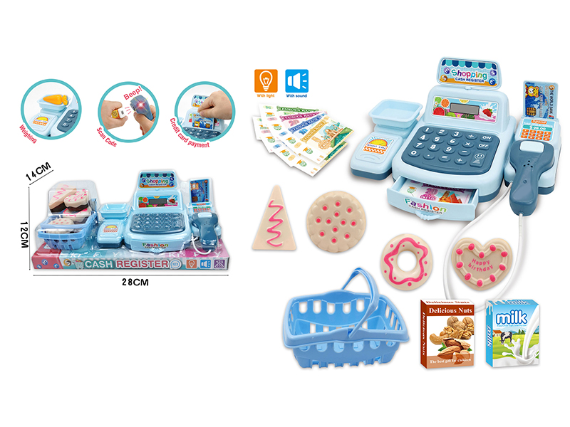 Simulated Cash Register With Light And Sound(Blue)
