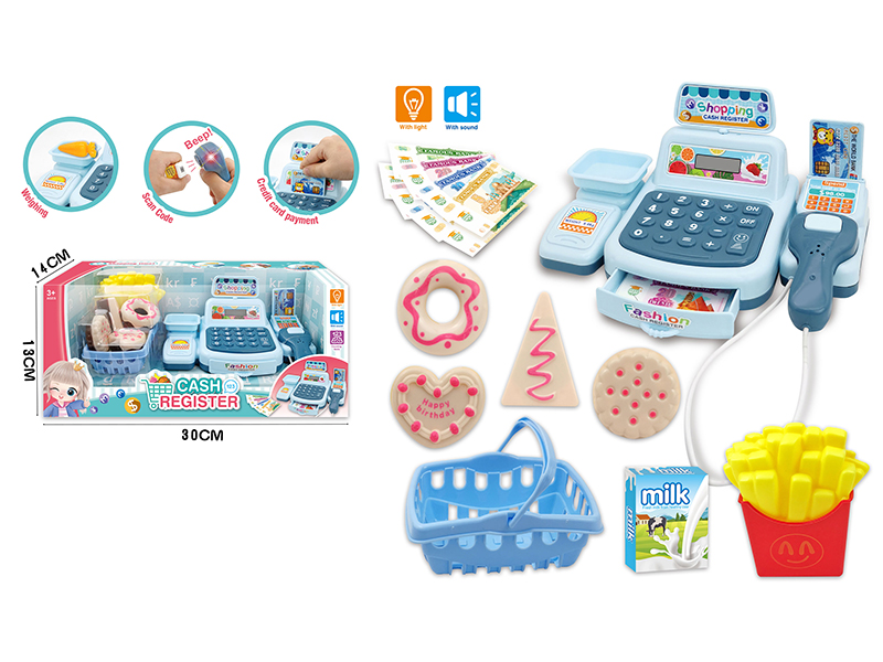 Simulated Cash Register With Light And Sound(Blue)
