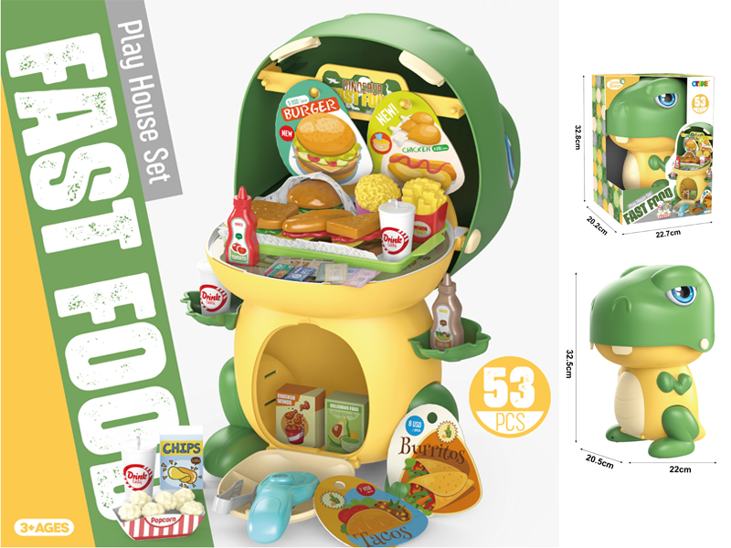 53Pcs Slide Cartoon Dinosaur Burger
