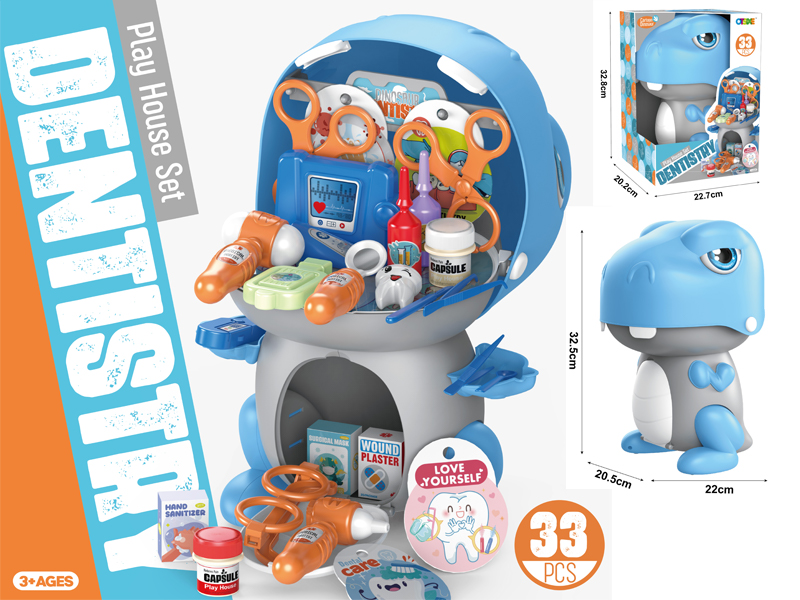 33Pcs Slide Cartoon Dinosaur Doctor