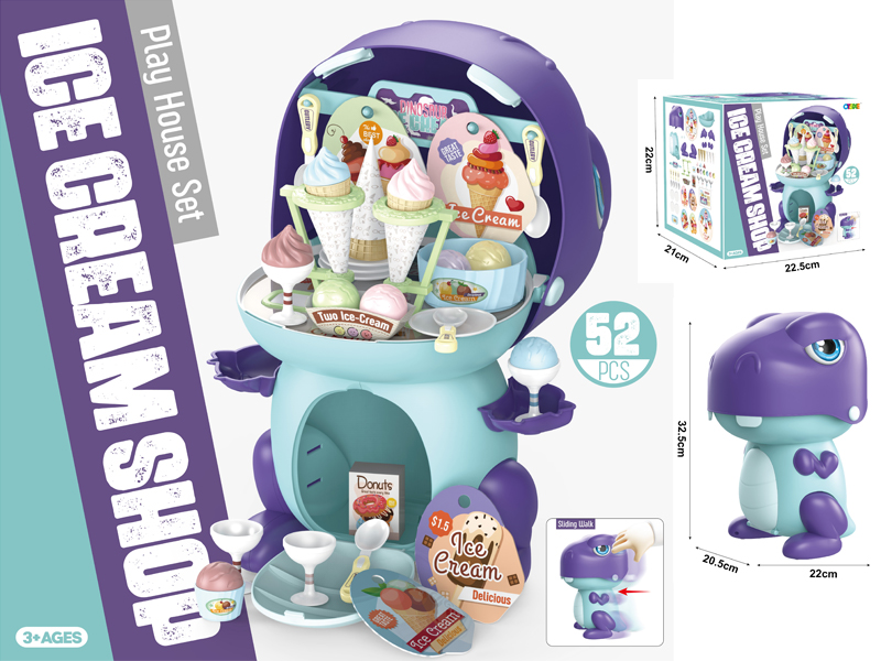52Pcs Slide Cartoon Dinosaur Ice Cream