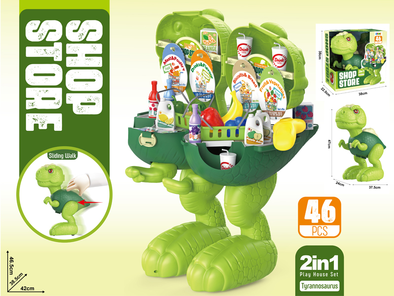 46Pcs Slide Tyrannosaurus Rex Supermarket