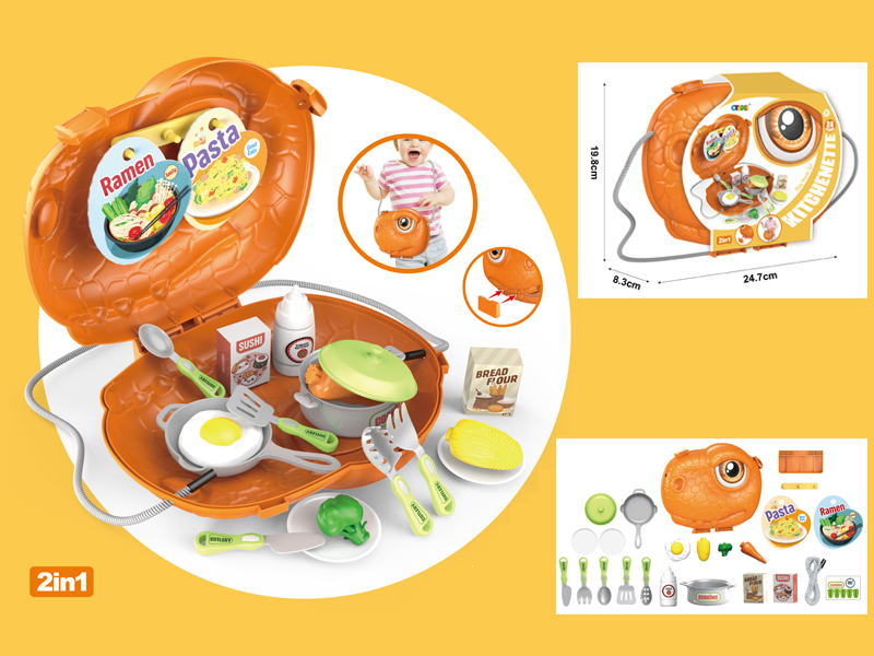 38Pcs Dinosaur Head Kitchen Oblique Backpack