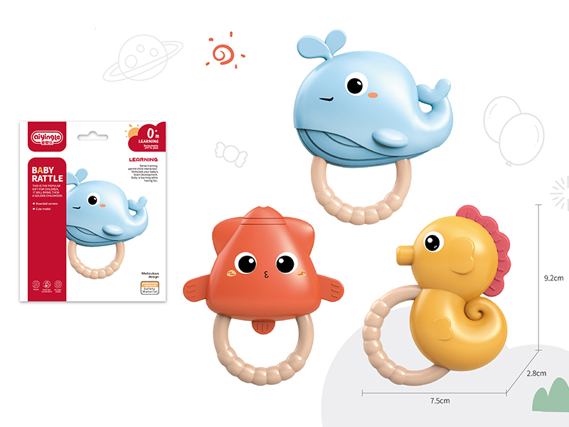 Seahorse/ Octopuse/ Whale Baby Rattle