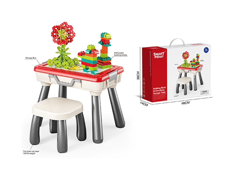 182PCS Building Block Snowflake Storage Table