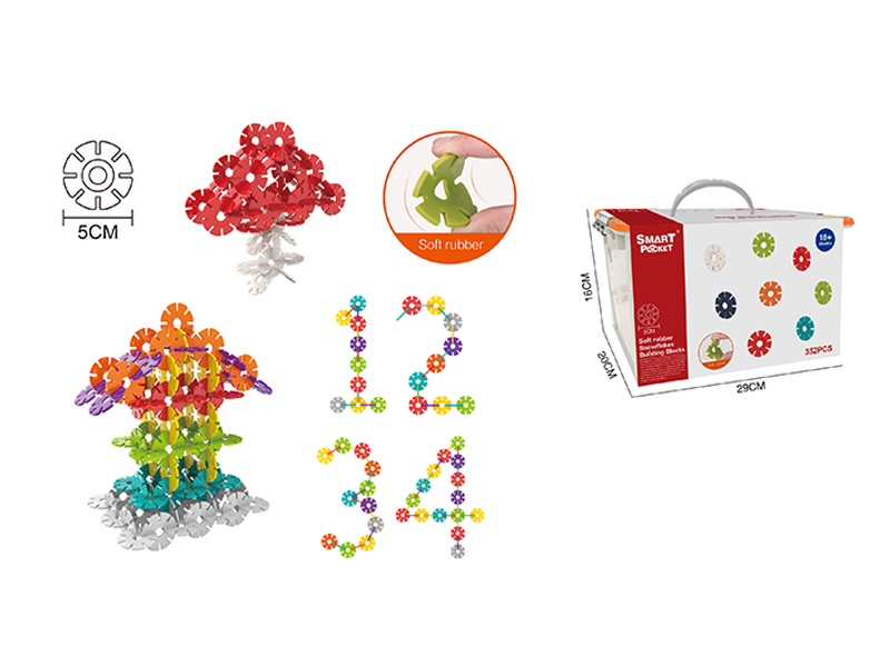 352Pcs 5Cm Large Size Soft Glue Patchwork Snowflake