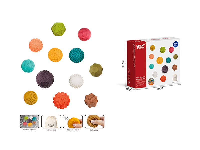 12Pcs Soft Rubber Touch Ball