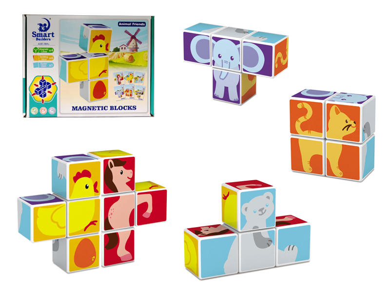 Happy Farm Magnetic Cube Puzzle Blocks 4pcs
