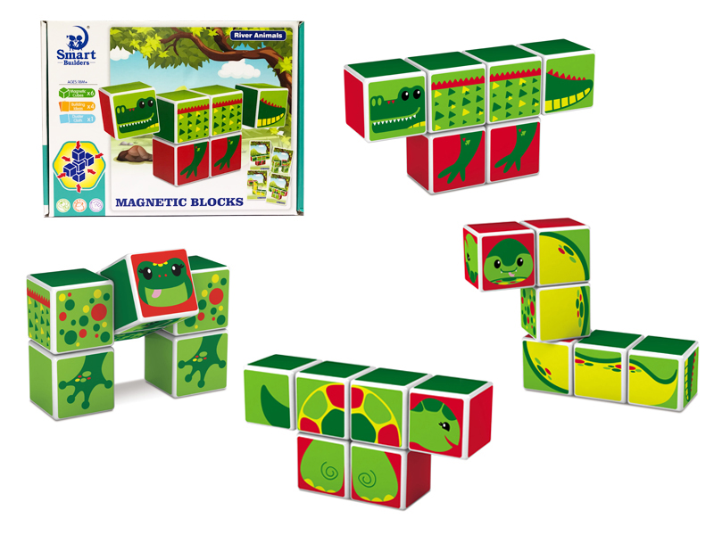 Animal Magnetic Cube Puzzle Blocks 6pcs