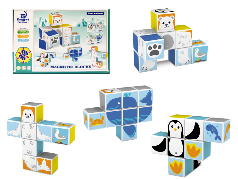 Polar Animals Magnetic Cube Puzzle Blocks 8PCS