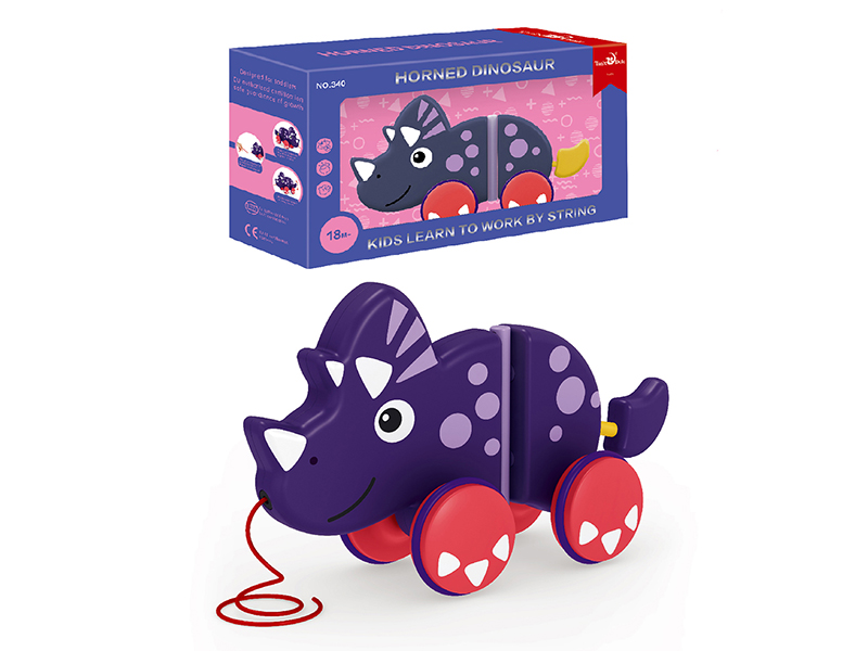 Horned Dinosaur Drag&Pull Toy