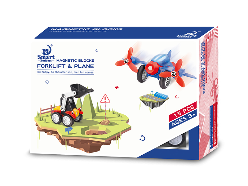 Magnetic Blocks Forklift & Plane 15pcs